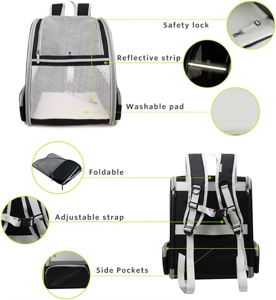 Breathable Foldable Cat and Dog Backpack Carrier