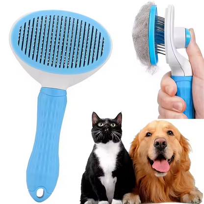 Pet Self-Cleaning Shedding Brush  Skin-Friendly Grooming Tool for Dogs, Cats & Puppies