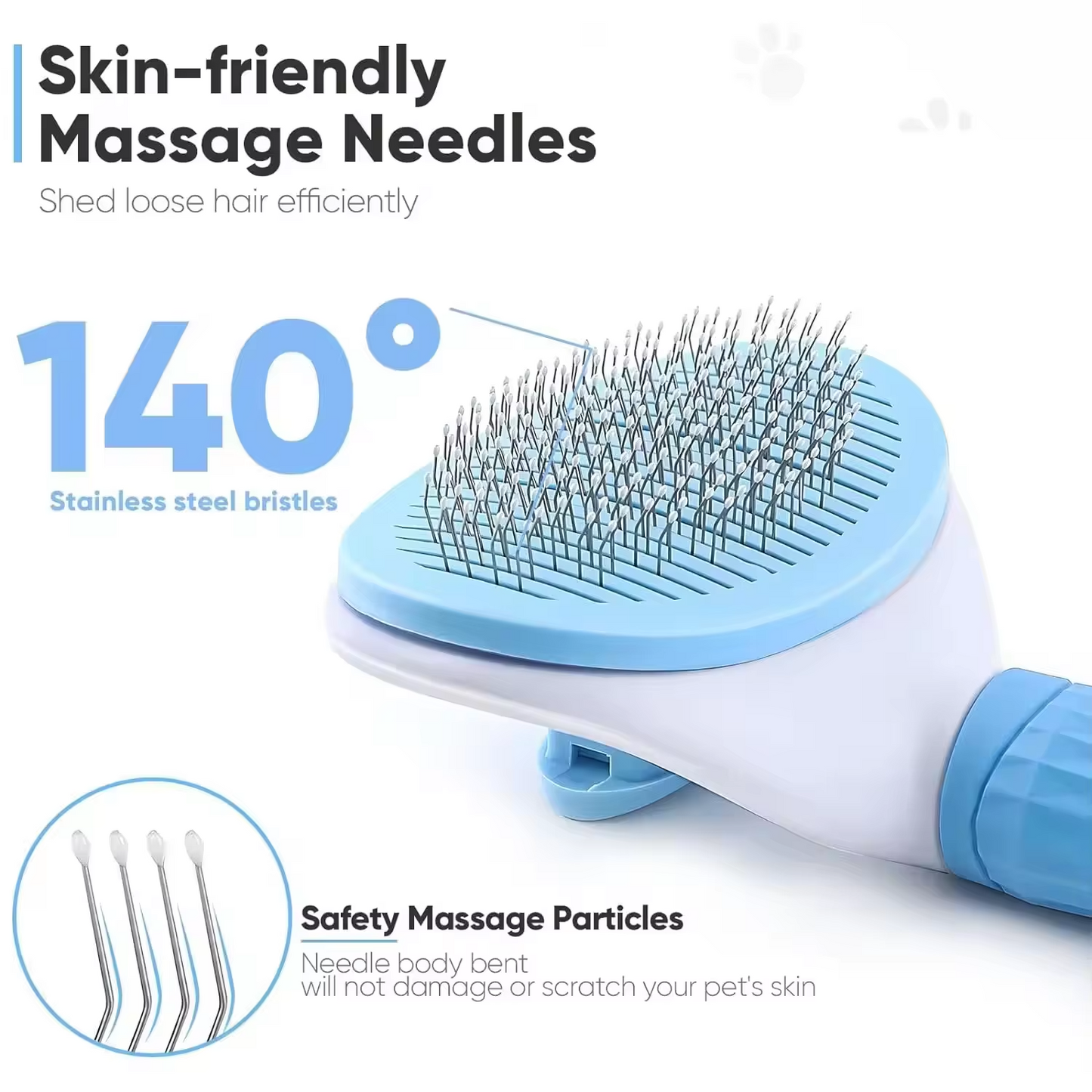 Pet Self-Cleaning Shedding Brush  Skin-Friendly Grooming Tool for Dogs, Cats & Puppies
