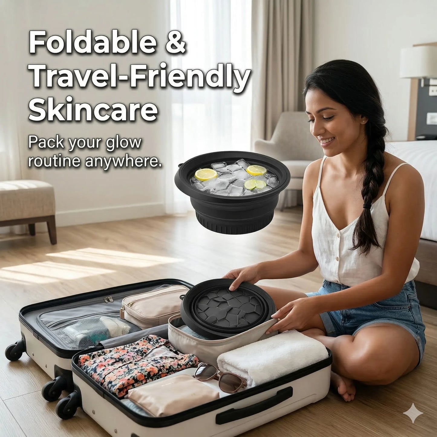 Portable Skincare Facial Ice Therapy Large Bowl for Face Ice Bath