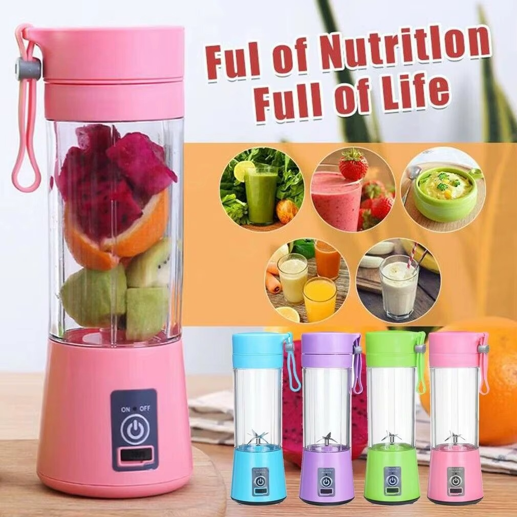 Mini Portable USB Blender Bottle – 6 Blade Smoothie Mixer for Fruits & Vegetables