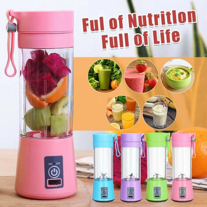 Mini Portable USB Blender Bottle – 6 Blade Smoothie Mixer for Fruits & Vegetables